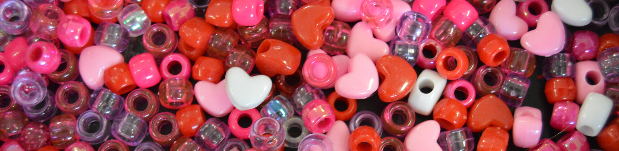 Heart and circle shaped beads